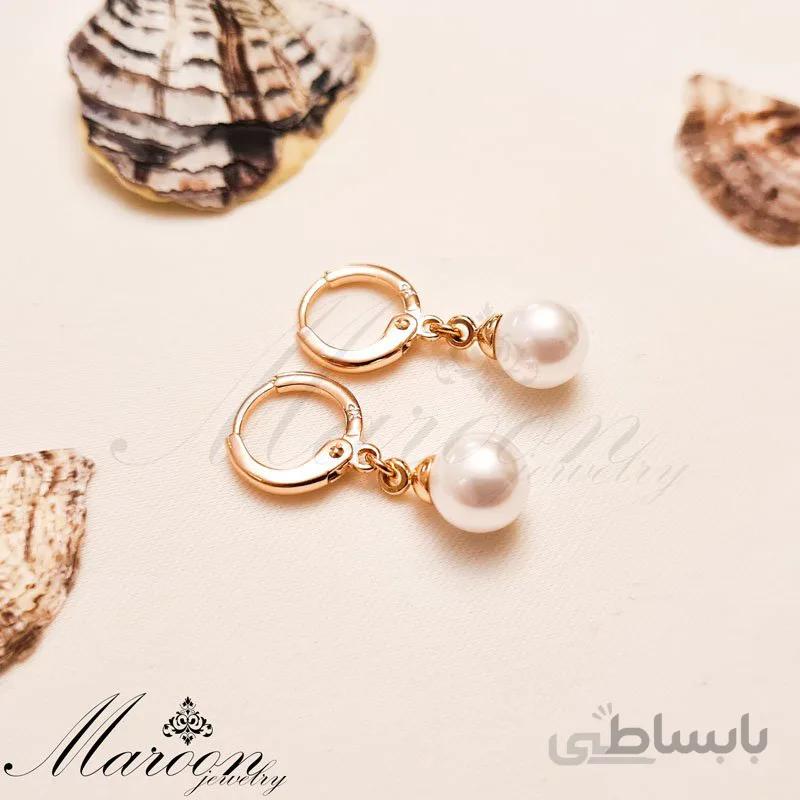 گوشواره حلقه ای مروارید مارون CG128
