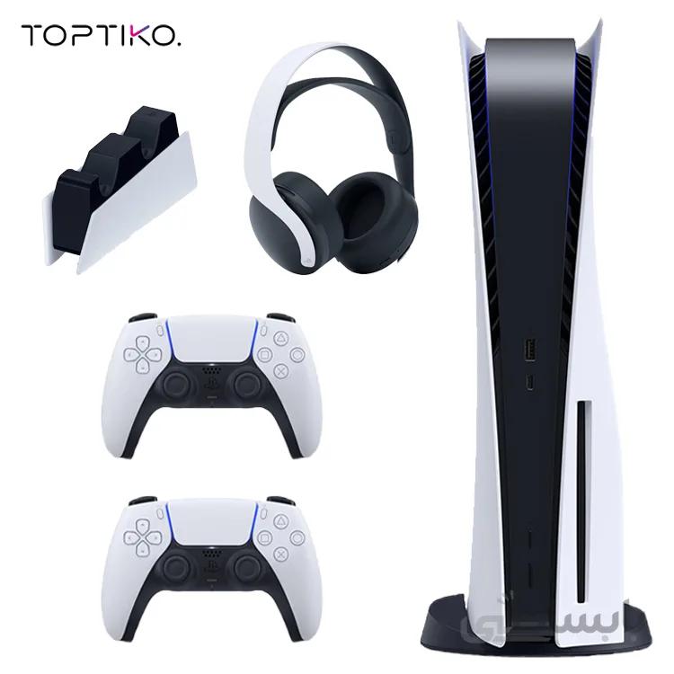 کنسول بازی سونی PS5 | به همراه یک دسته اضافه + پایه شارژر + هدست ا PlayStation 5 Drive + 1 extra controller + charger + Headset