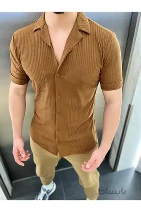 خرید پستی پیراهن آستین کوتاه مردانه جدید برند MARRAKECH رنگ قهوه ای کد ty103713597