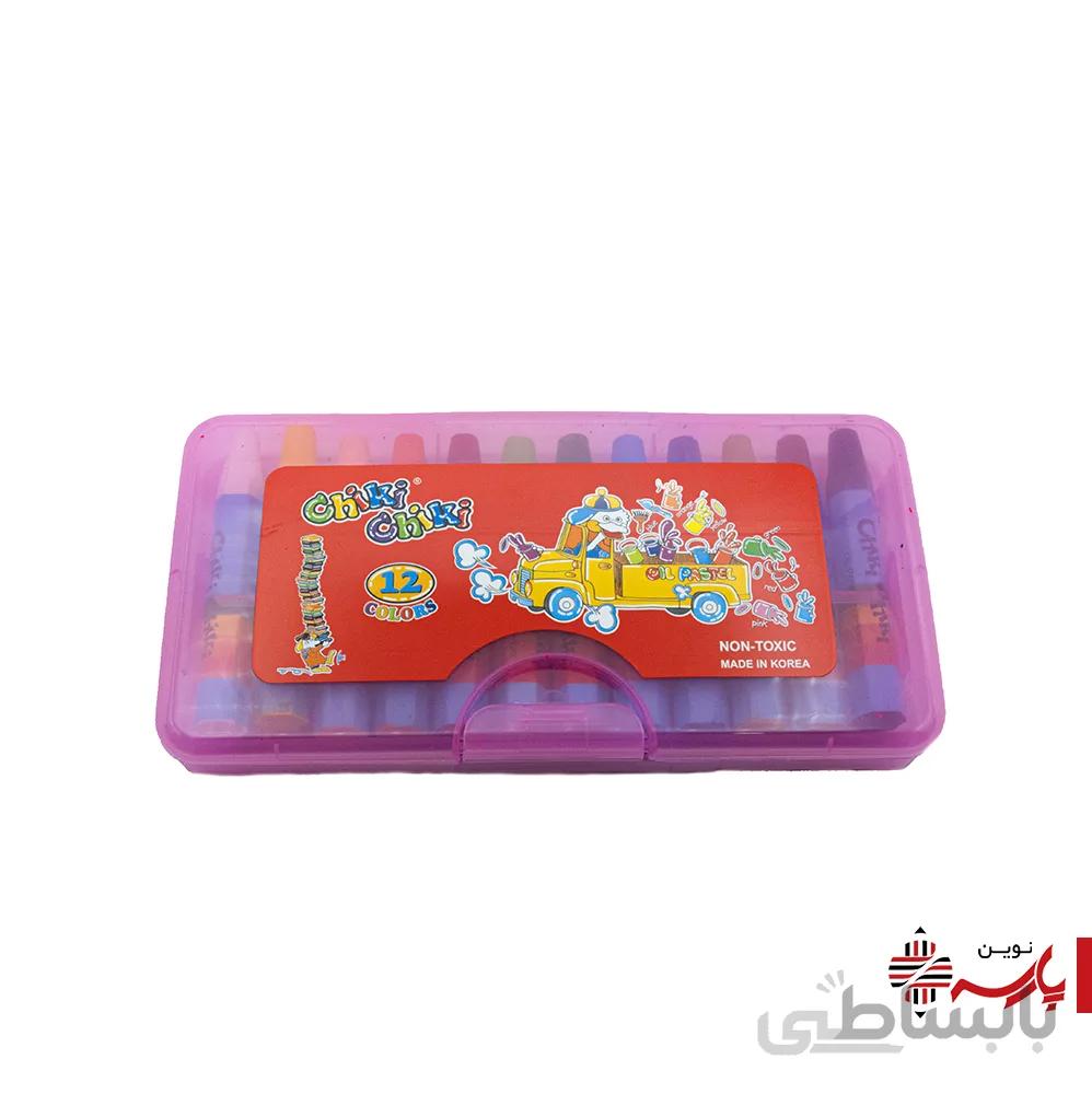 پاستل 12 رنگ جعبه طلقی چیکی چیکی
