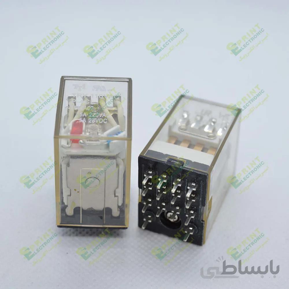 رله 110 ولت 4 کنتاکنت سوزنی 14 پایه 5 آمپر TTI TRY-110VAC-P-4CL