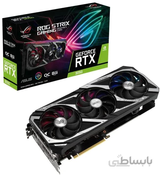 کارت گرافیک ایسوس مدل Asus ROG Strix GeForce RTX 3050 OC Edition with 8GB GDDR6 ا Asus ROG Strix GeForce RTX 3050 OC Edition with 8GB GDDR6 RAM Graphics Card 128 bit 2560 CUDA Cores PCIE 4.0 3 Years Warranty Triple Fan Gaming Mining 4K Editing (ROG-STRIX-RTX3050-O8G-GAMING)