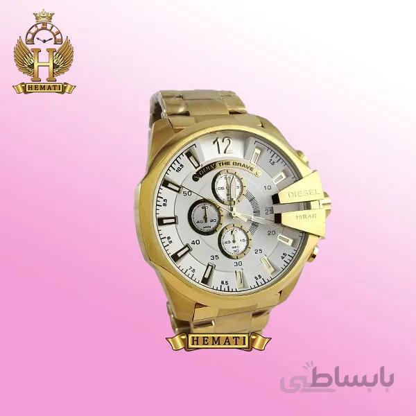 ساعت مردانه دیزل شاخدار مدل DIESEL DZ4308 طلایی (صفحه سفید)