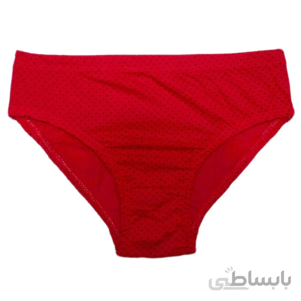 شورت نخی زنانه ارغوان طرح خال خالی
