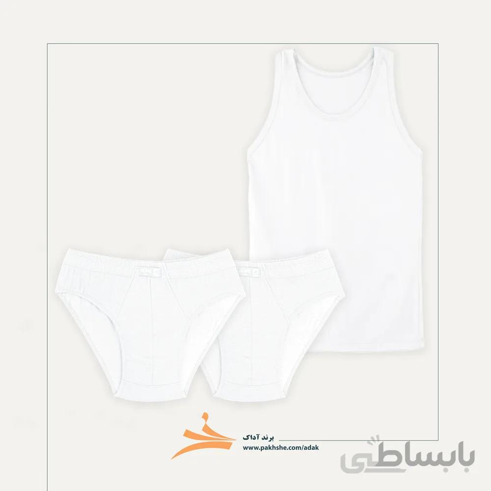 پک ست زیر پوش مردانه سفید آداک مدل B کد 311802