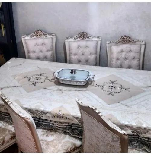 رومیزی ۱۲ نفره نهارخوری قلاب بافی ریز ا romizi gholab bafi