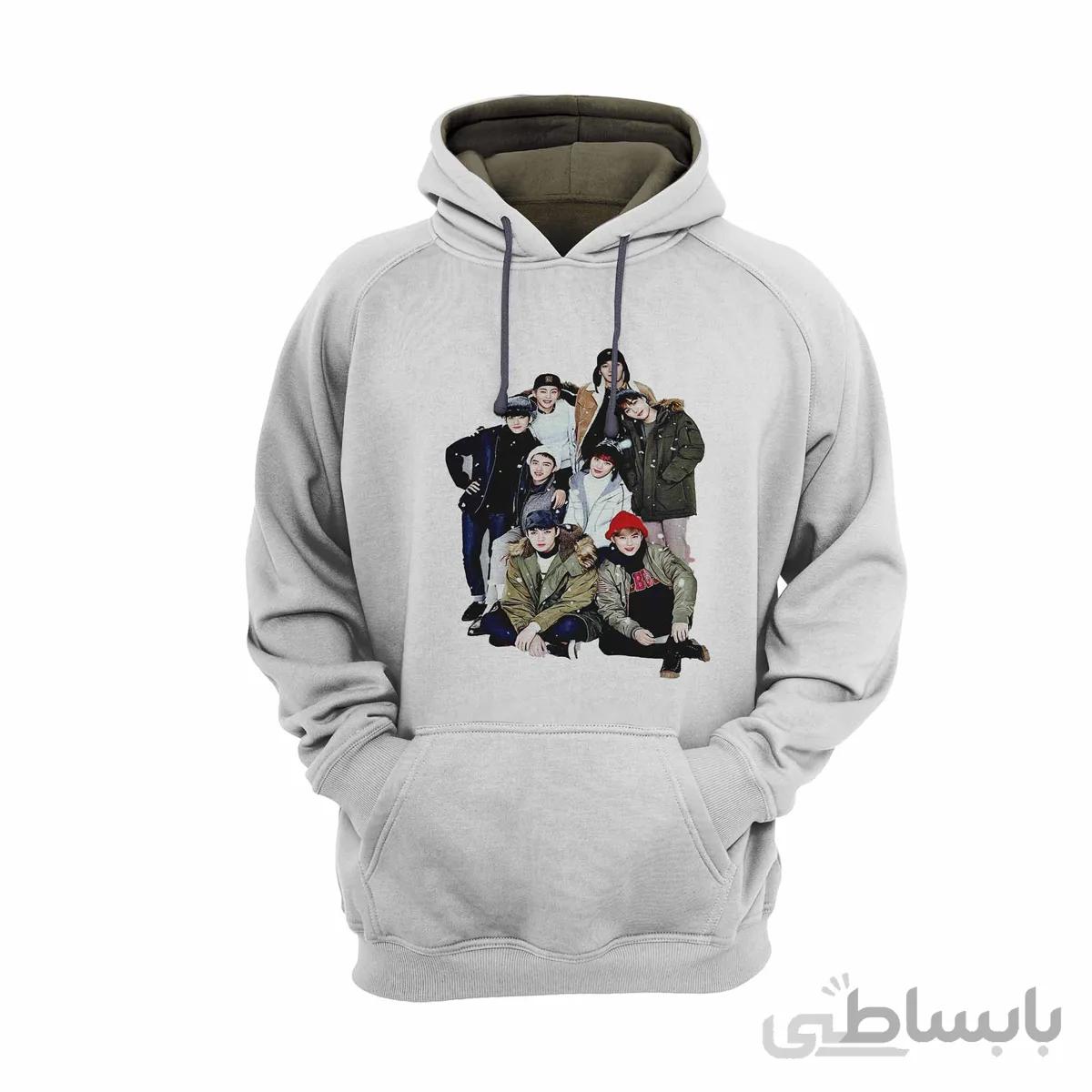 هودی سفید طرح گروه موسیقی اکسو EXO