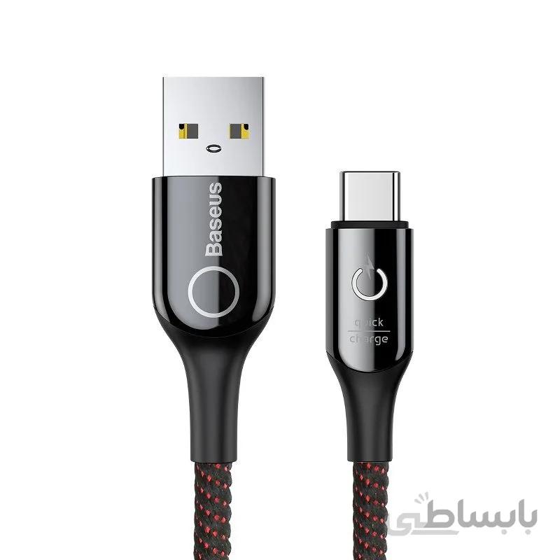 کابل Type C فست شارژ بیسوس Baseus C-Shaped Cable CATCD-01 دارای قطع کن خودکار
