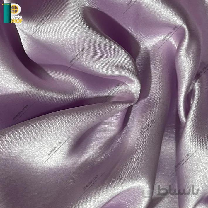 آستر پرده ساتن رنگ یاسی همراه دوخت و نوار