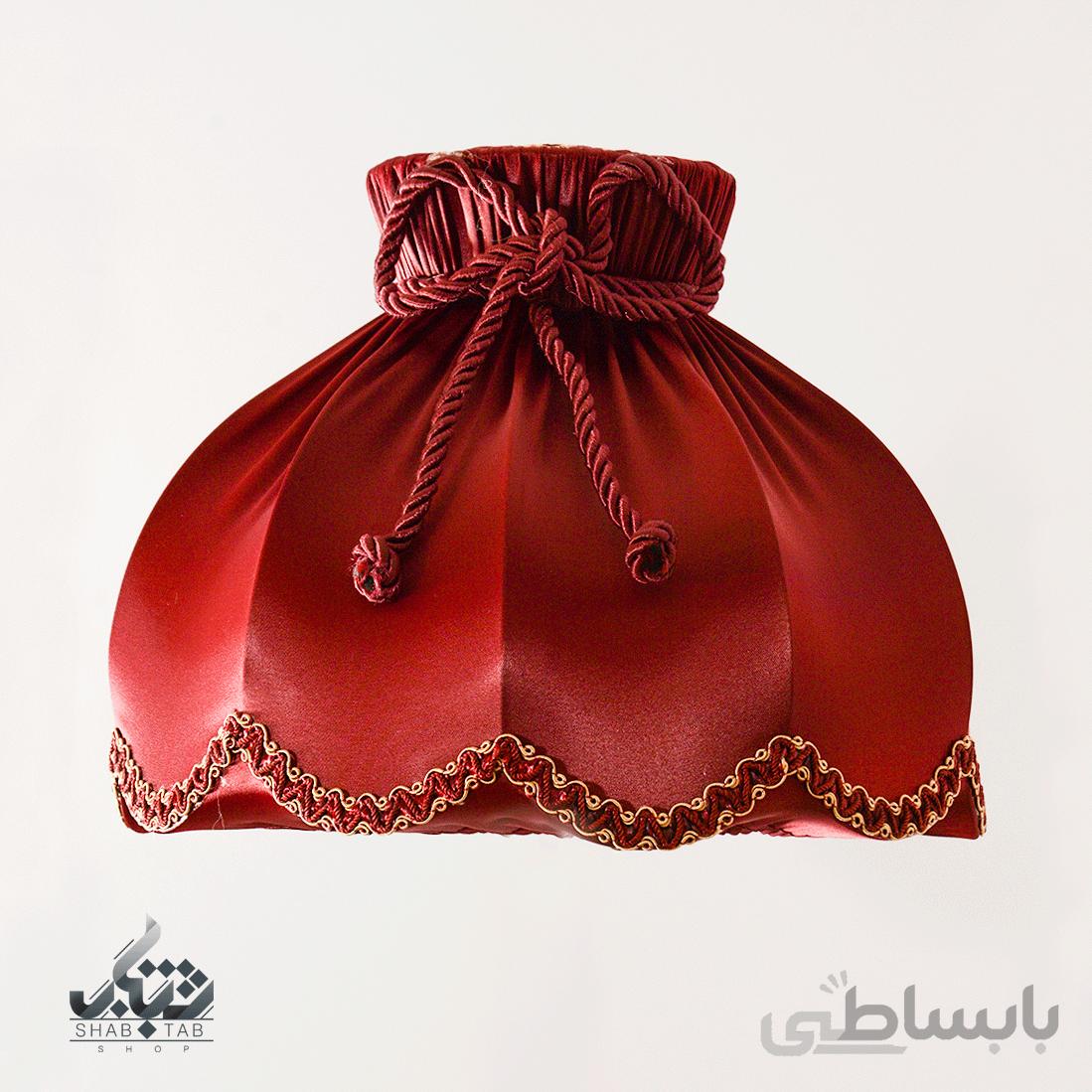 شید آباژور تاجی زرشکی قطر 33 cm – سرپیچ E27