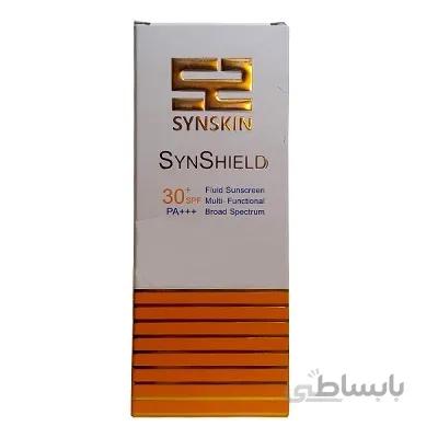 فلوئید ضدآفتاب ساین شیلد بژ متوسط SPF30 ساین اسکین مناسب انواع پوست 50 گرم ا Syn Skin Sunscreen Cream