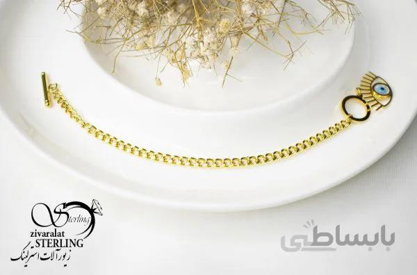 دستبند استیل زنانه طرح چشم نظر کد 180252