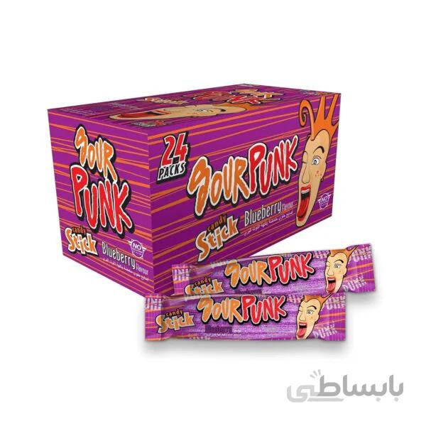 پاستیل ترش رشته ای سورپانک بلوبری بسته ۲۴ عددی – sour punk blueberry