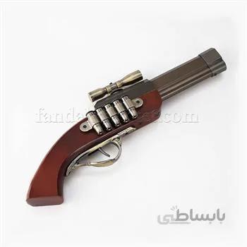 فندک دکوری مدل تپانچه دولول طرح فشنگ