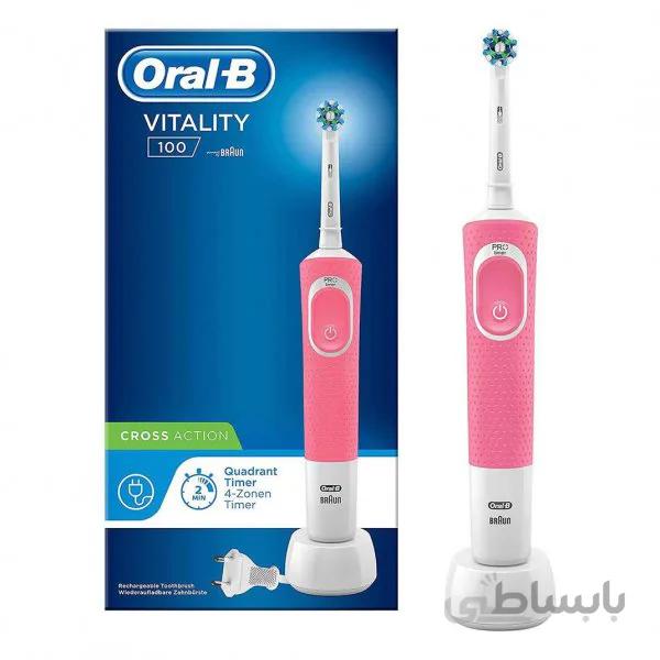 مسواک برقی اورال بی مدل VITALITY 100 3D WHITE صورتی