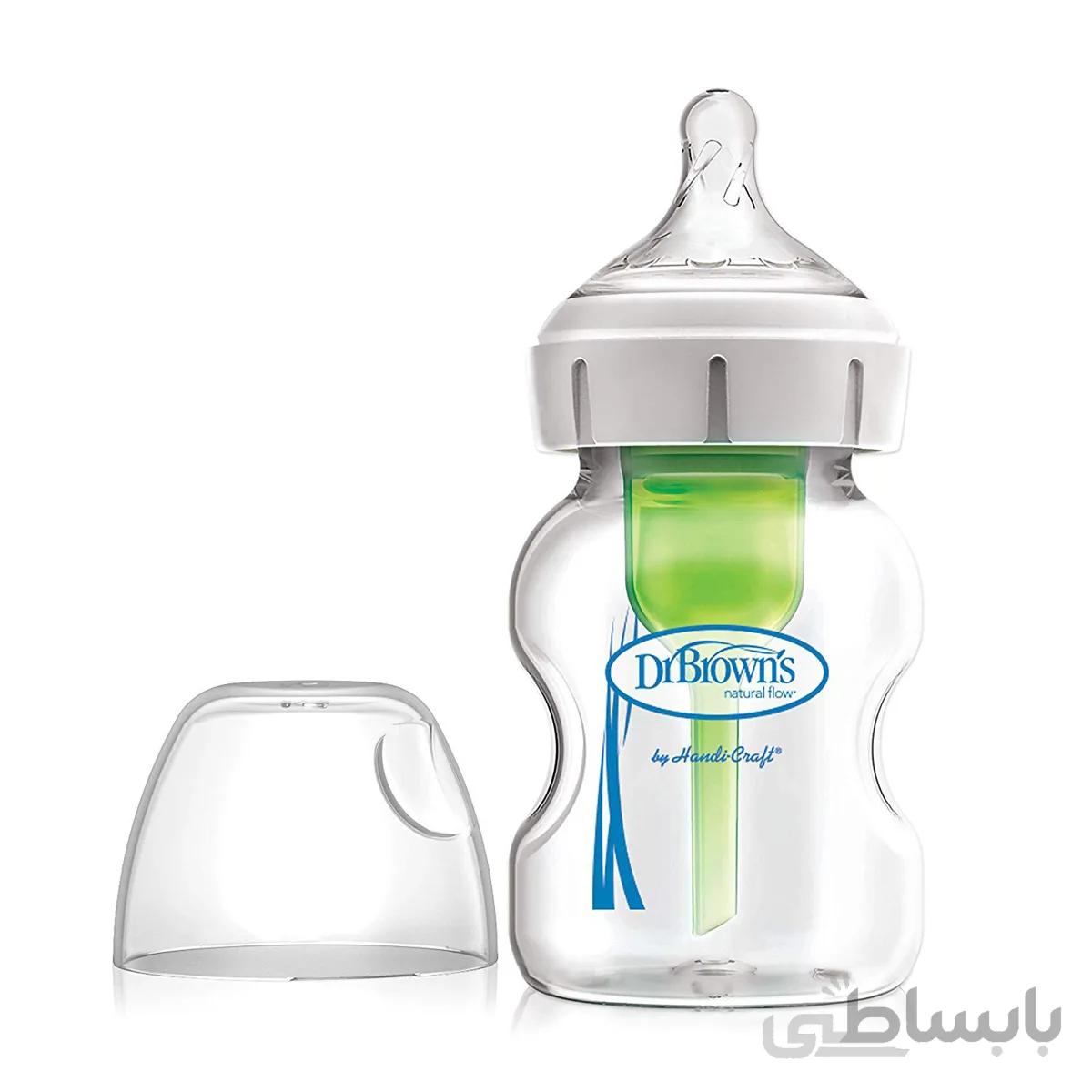 شیشه شیر پیرکس پهن 150 میل آپشن پلاس Drbrowns