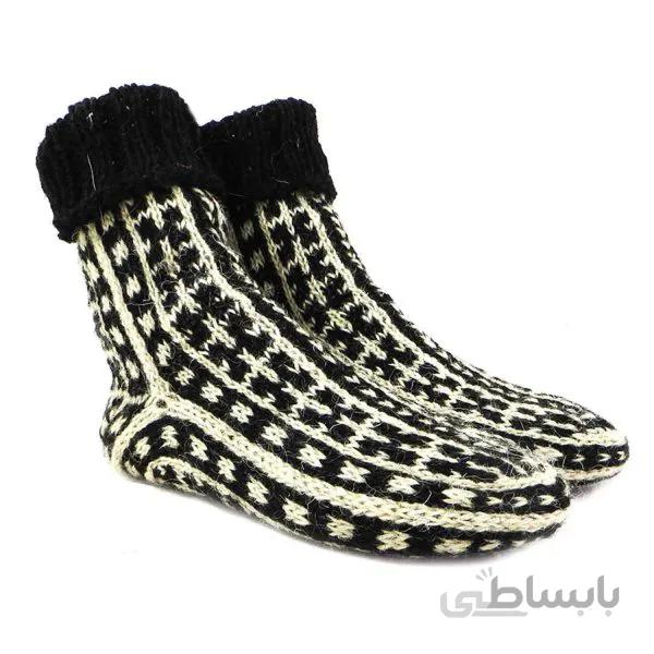 جوراب پشمی دستباف سنتی کردستان کد 244 سایز 39-40