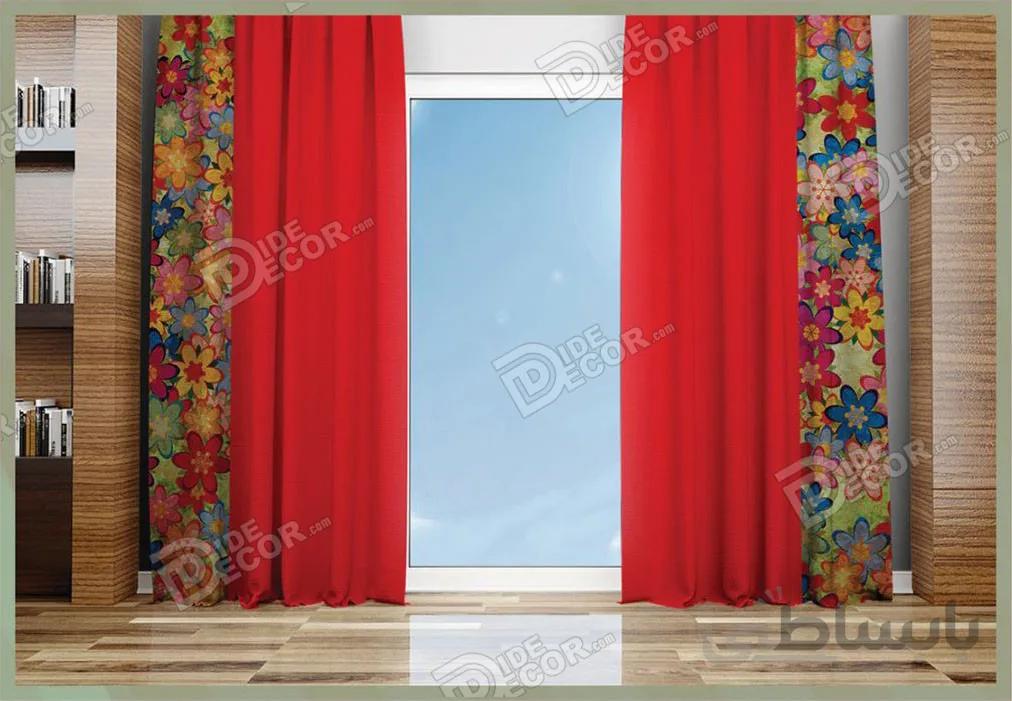 پرده پانچ گل دار کد P-54