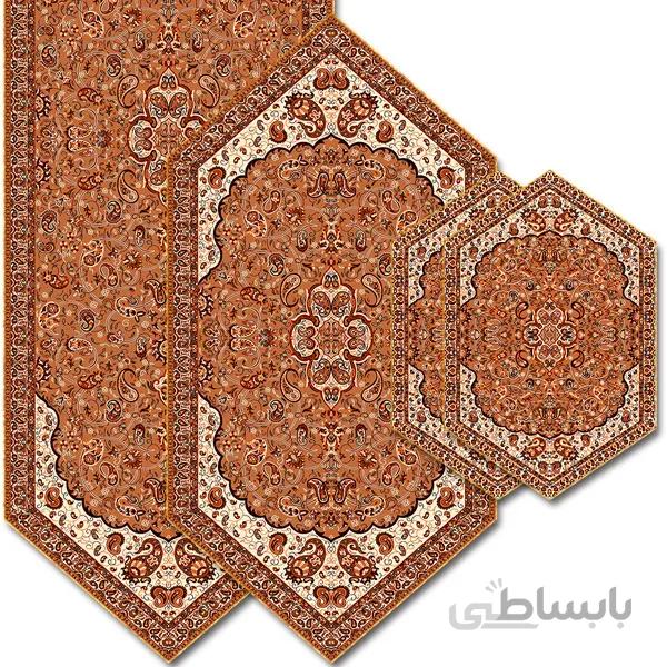 رومیزی مربع ترمه طرح سالار مشکی ابریشم کد 710