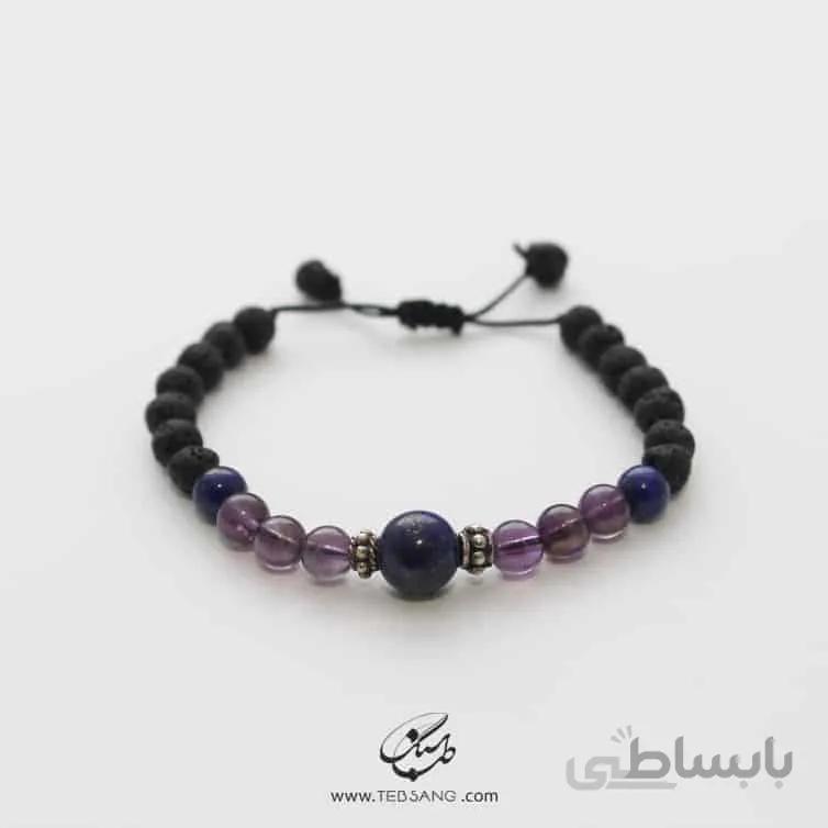 دستبند زنانه لاجورد و آمیتیست