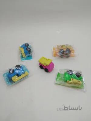 پاکن طرح ماشین فانتزی کد 01 بسته 10 عددی طرح کمد جوایز مدرسه ارزان
