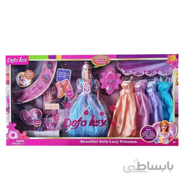 عروسک باربی با لباس اضافه مدل دفا آبی کد 6073B