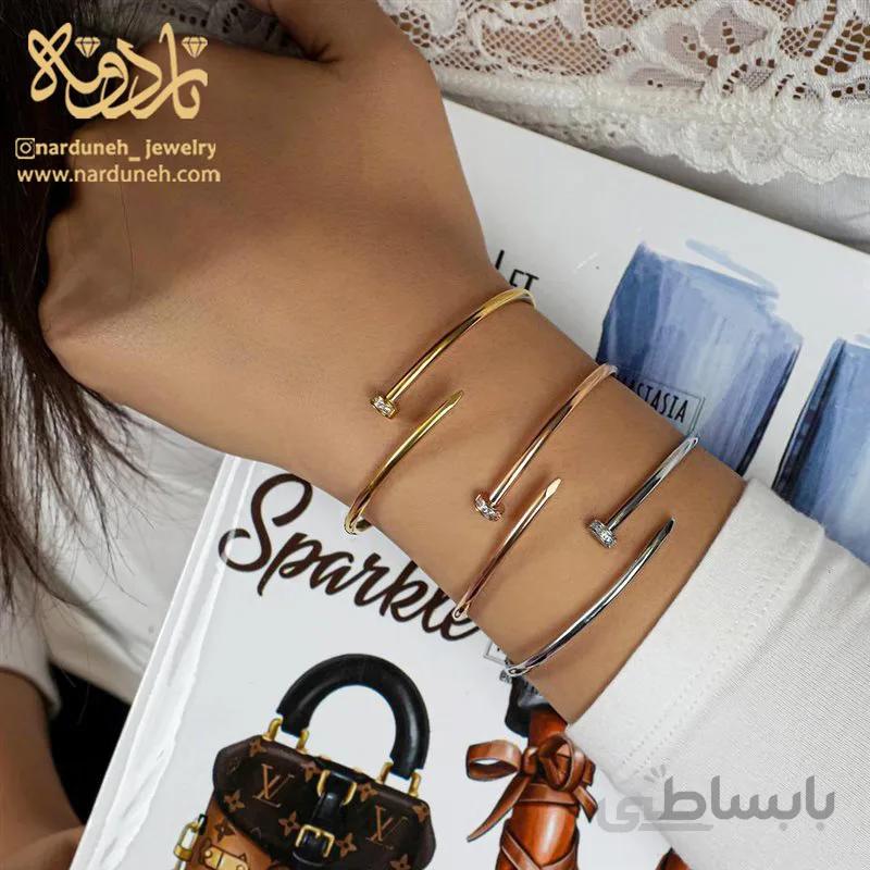 دستبند النگویی استیل کارتیر میخ ظریف - 01