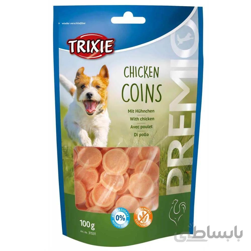 تشویقی سگ تریکسی مدل Chicken Coins وزن ۱۰۰ گرم ا Trixie Chicken Coins Treat 100g