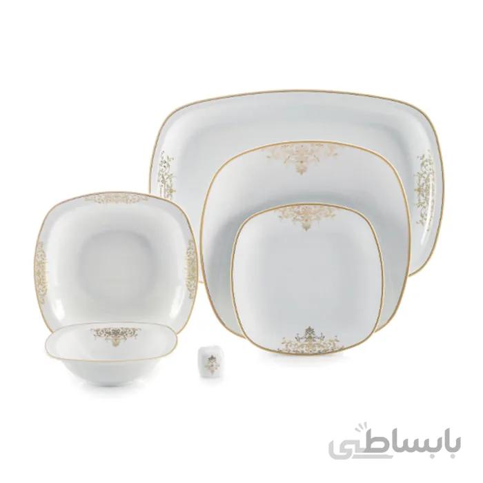 سرویس چینی زرین 6 نفره غذاخوری مونت کارلو طلایی (27 پارچه) ا Zarin Iran Quattro Monte-carlo-gold 27 Pieces Porcelain Dinnerware Set