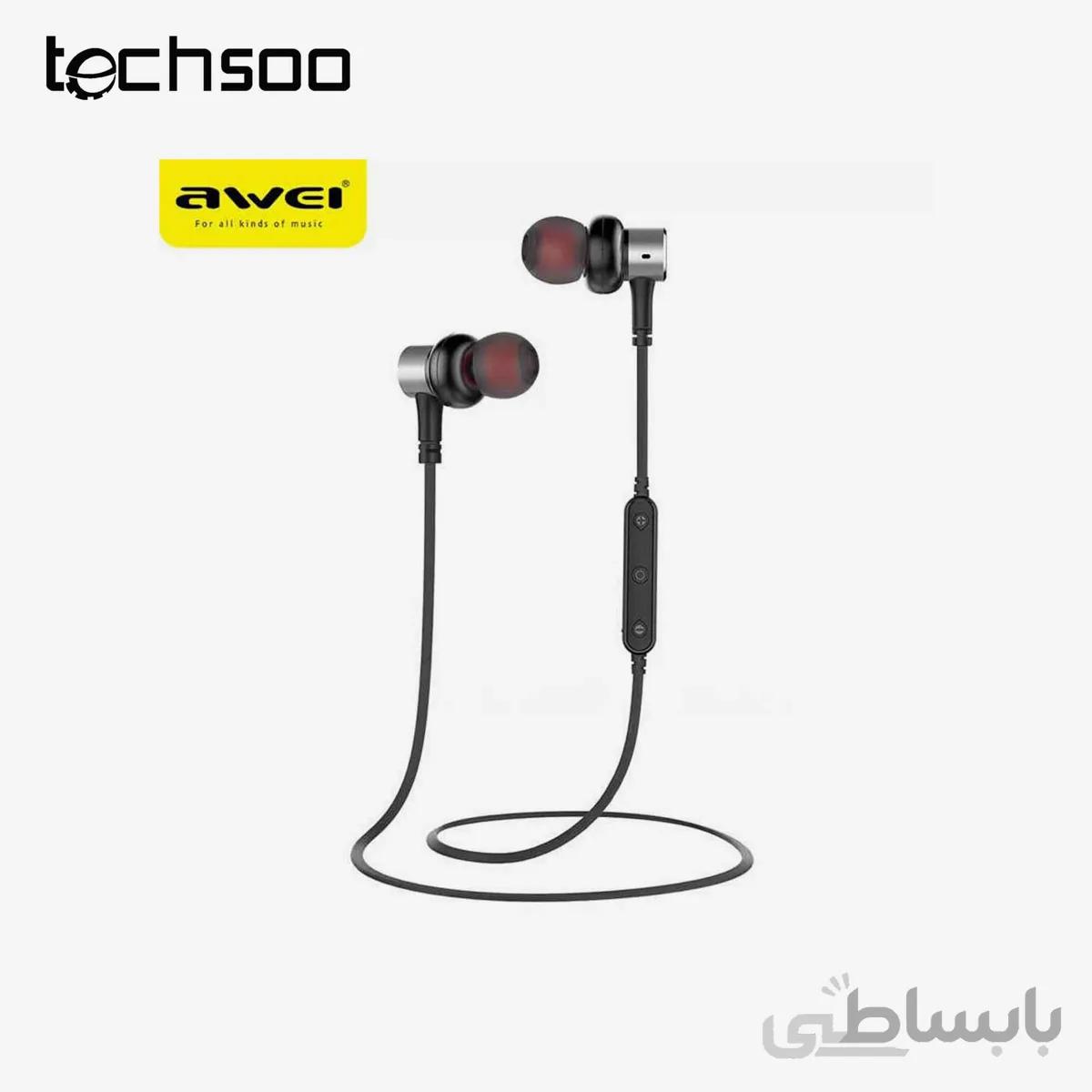هندزفری بلوتوث اوی Awei B923BL Wireless Sports Earphone گردنی و مگنتی رنگ مشکی ا Awei B923BL Bluetooth Handsfree