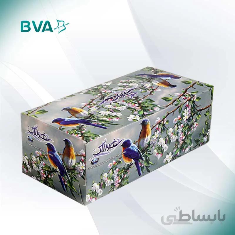 دستمال جعبه ای طرح گل و بلبل