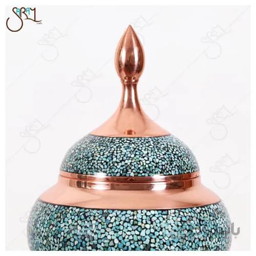 شکلات خوری متوسط فیروزه کوبی دست ساز مدل 08100