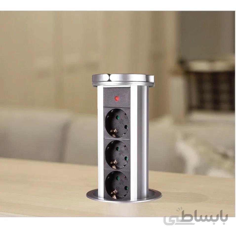 پریز توکار استوانه ای الکترا کد 10018 ملونی