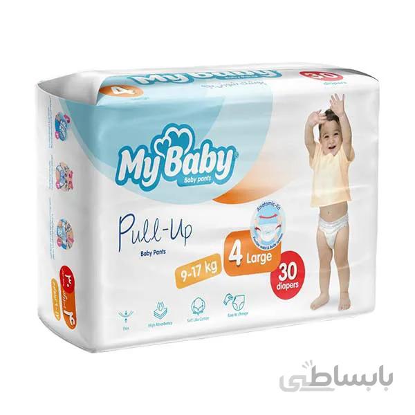 پوشک بچه شورتی مای بیبی My Baby سری پول آپ شماره 4 بسته 30 عددی ا My Baby Diaper Baby Pants Pull-Up No4 30pcs