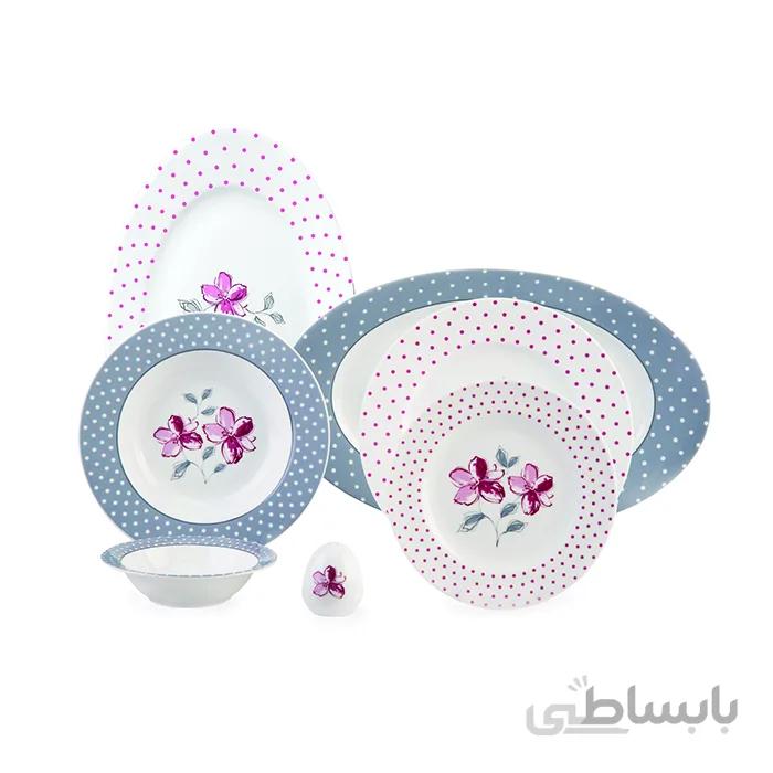 سرویس چینی 6 نفره زرین طرح والنسیا ارغوانی سری ایتالیا اف ا کد کالا 213_254