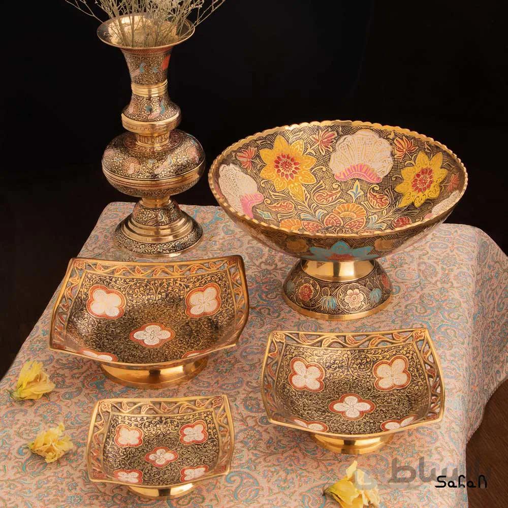 ست پذیرایی برنجی میناکاری کد 139