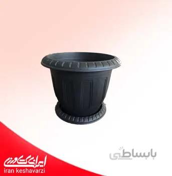 گلدان پلاستیکی گرد طرح دار کلاسیک مدل 612