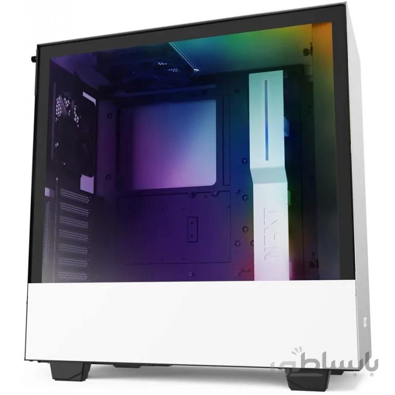 کیس NZXT H510i – RGB -White Gaming Case ا NZXT H510i - CA-H510i-W1 - Compact ATX Mid Tower PC Gaming Case - Front I/O USB Type-C Port - Vertical GPU Mount - Tempered Glass Side Panel - Integrated RGB Lighting - White/Black