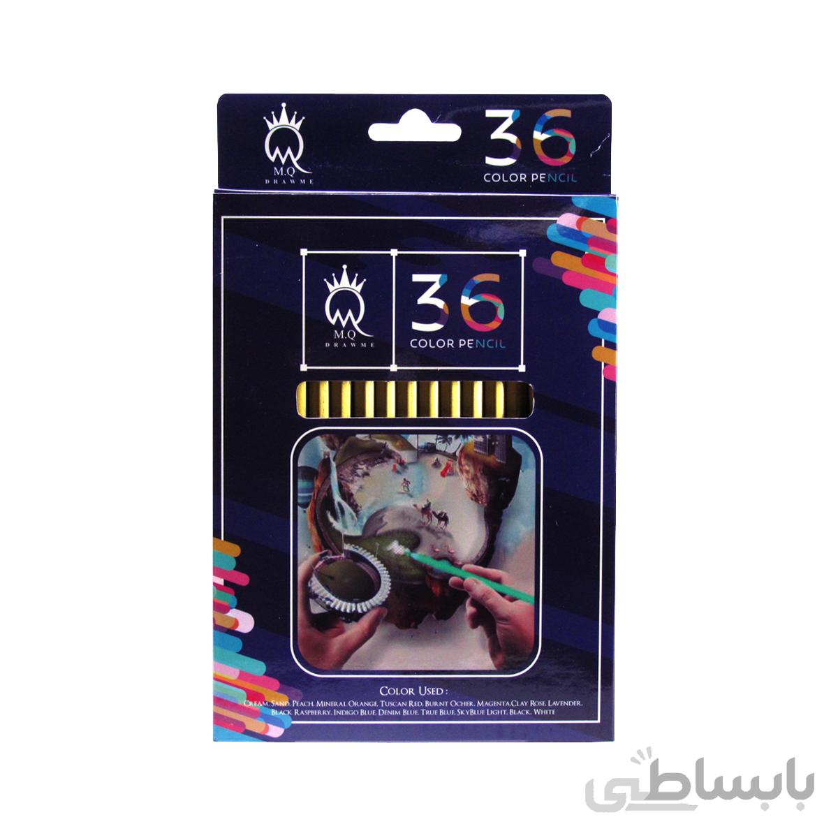 مدادرنگی 36 رنگ ام کیو جعبه مقوا