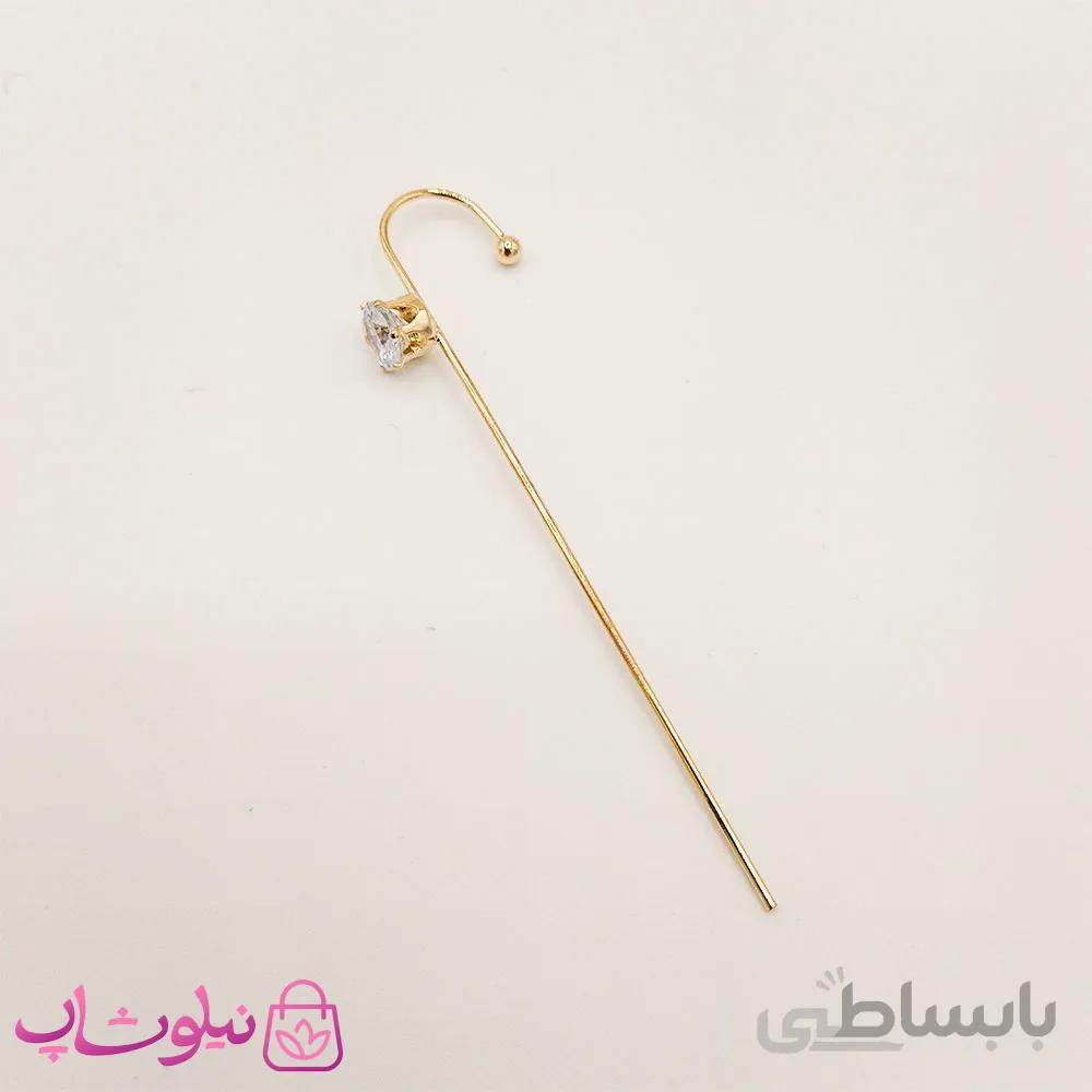 گوشواره زنانه کراس تک نگین