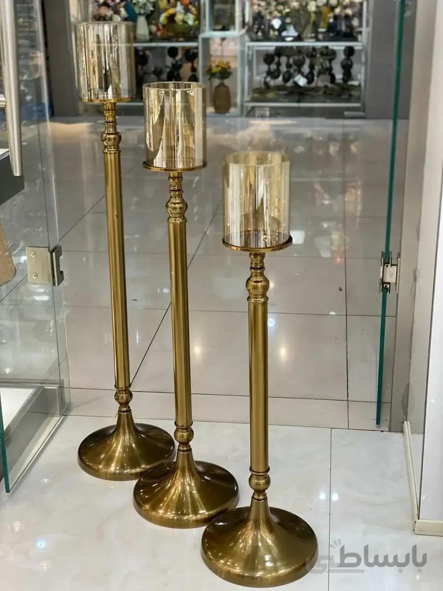 کد6-175   جا شمعی کنارسالنی آبکاری