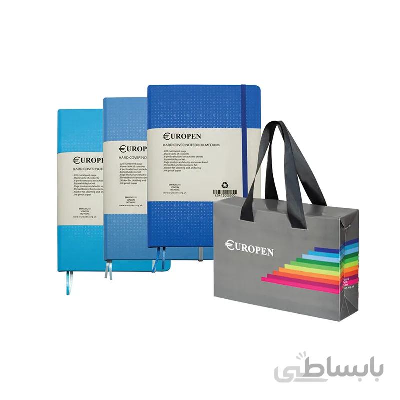 ست دفتر یوروپن مدل Gift Pack طیف رنگ آبی