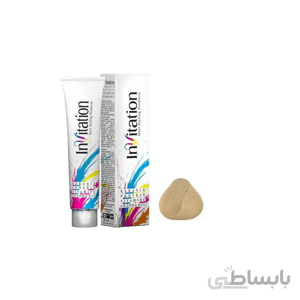 رنگ مو اینویتیشن شماره 10.5 حجم 120 میلی لیتر رنگ بلوند طلایی خیلی خیلی روشن