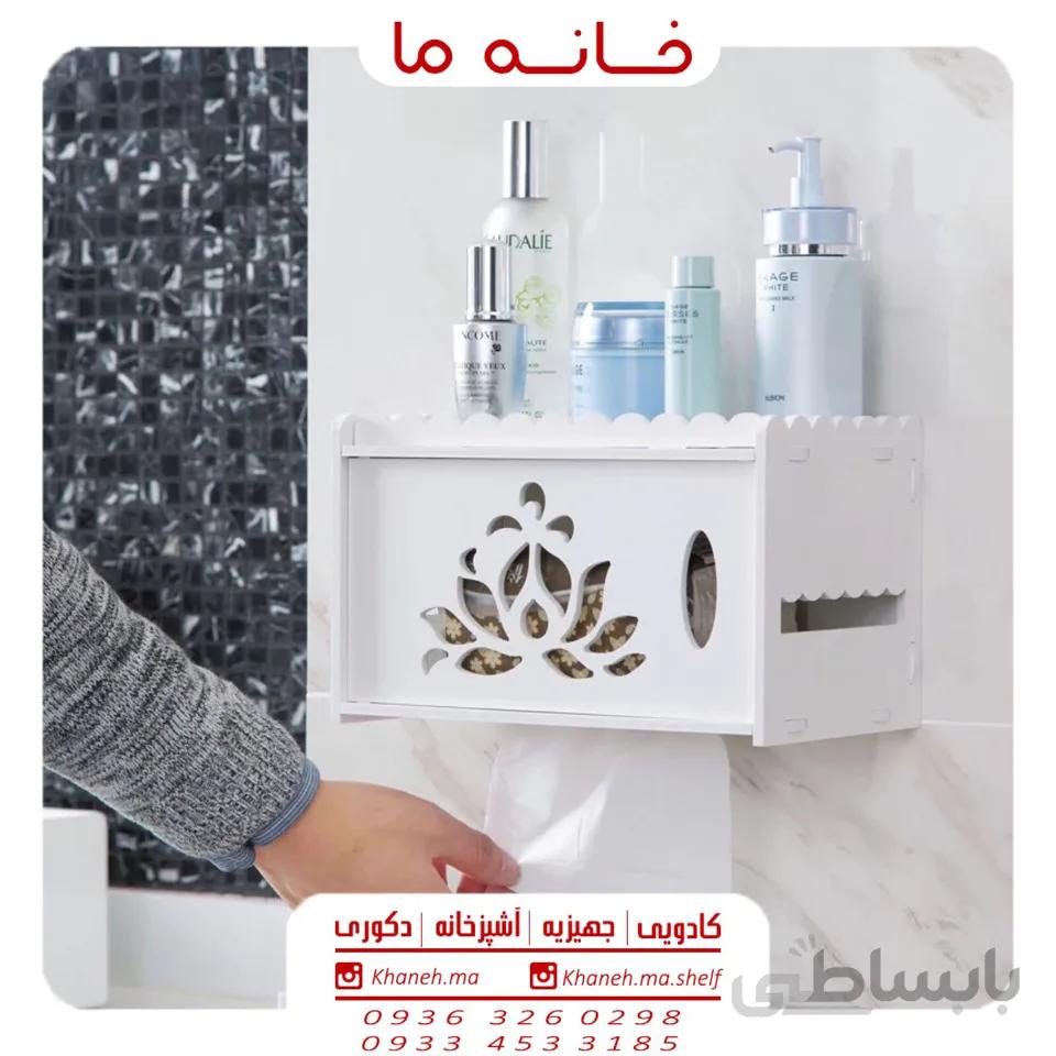 شلف دیواری جا دستمال کاغذی و ارایشی