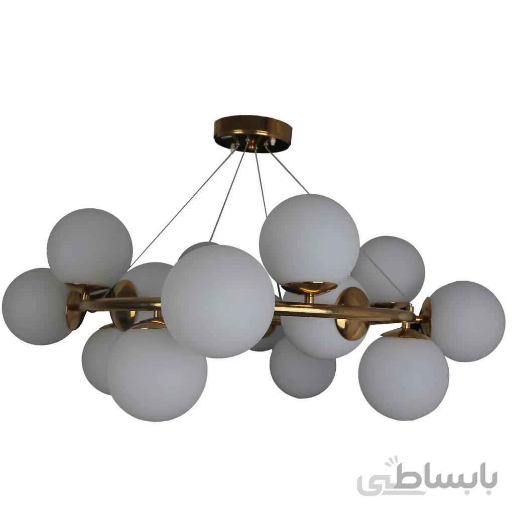 لوستر 16 شعله چشمه نور کد A1221/16G.WT (همراه با لامپ هدیه)