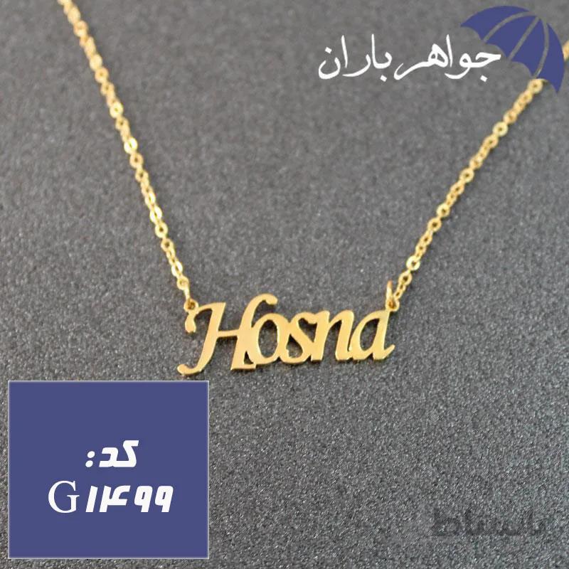 پلاک اسم حسنی همراه با زنجیر کد G_1499
