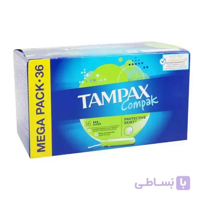 تامپون تامپکس Tampax Compak مدل super بسته 36 عددی