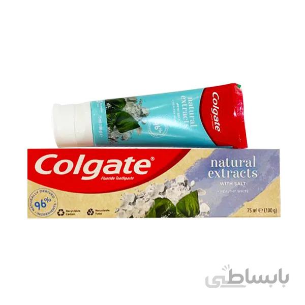 خمیر دندان کولگیت Natural extracts with salt حجم 75 میلی لیتر