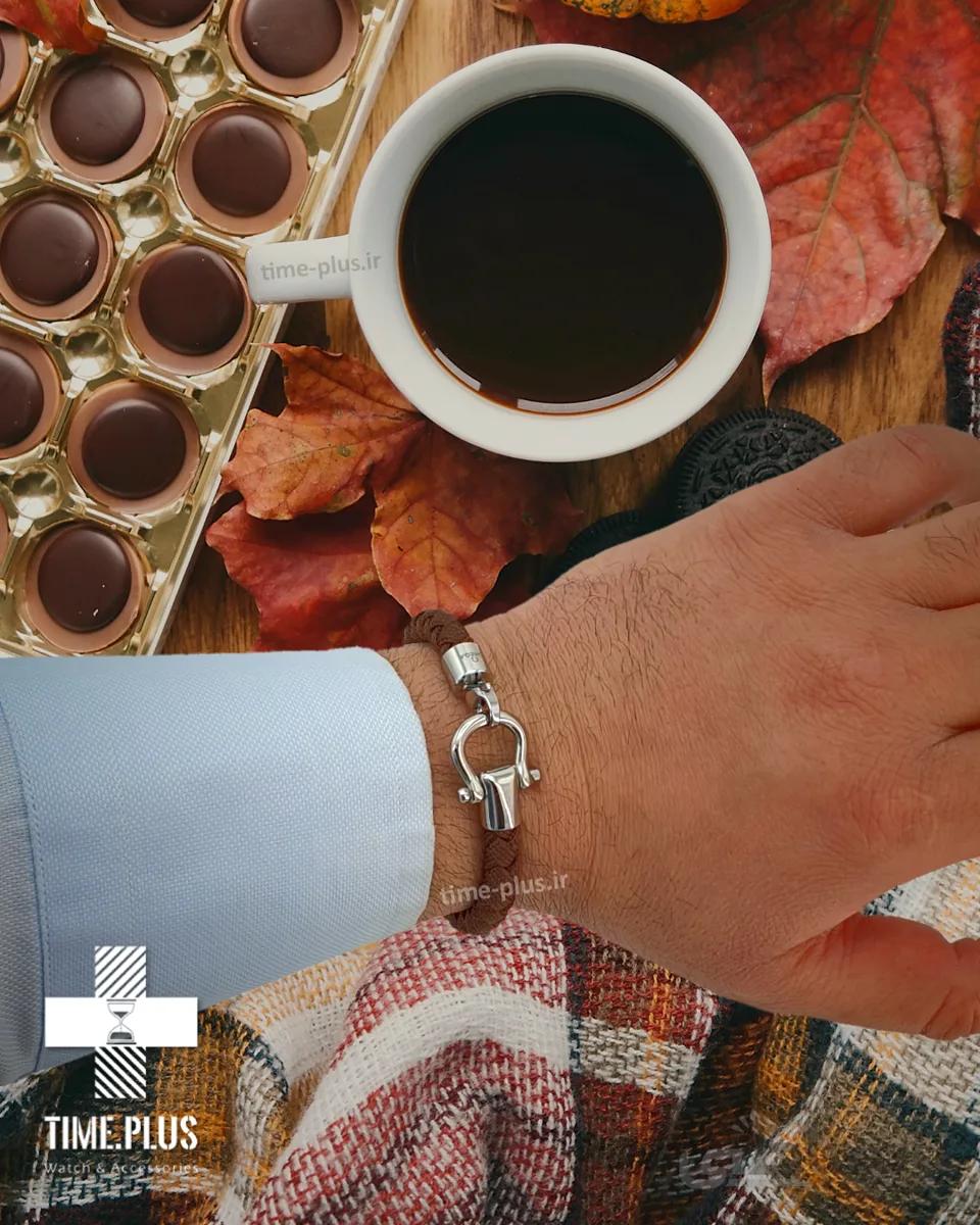 دستبند امگا مدل Sailing رنگ قهوه ای