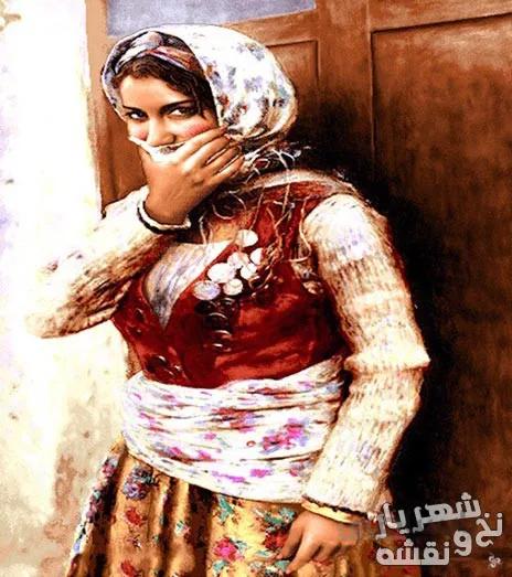 نخ و نقشه تابلو فرش طرح دختر ایرانی - 213